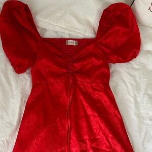 Red altar’d state dress with open back